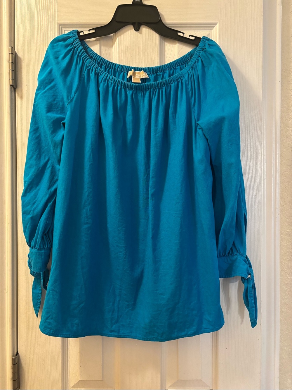 Micheal Kors Blue Women's Off-Shoulder Top